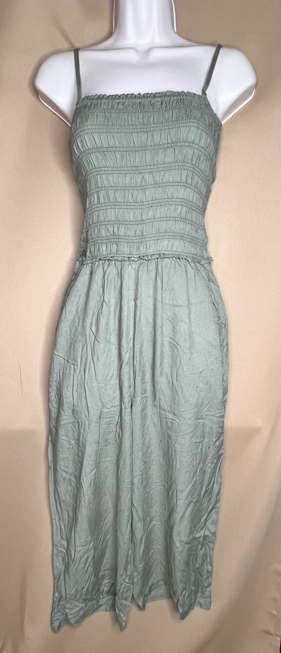 Steve Madden Natural Beauty Jumpsuit Deep Olive XS NWT